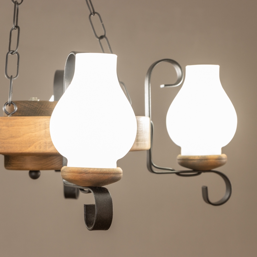 Brilagi - люстра на ланцюгу ROATA 5xE14/40W/230V, діаметр 50 см, з бука