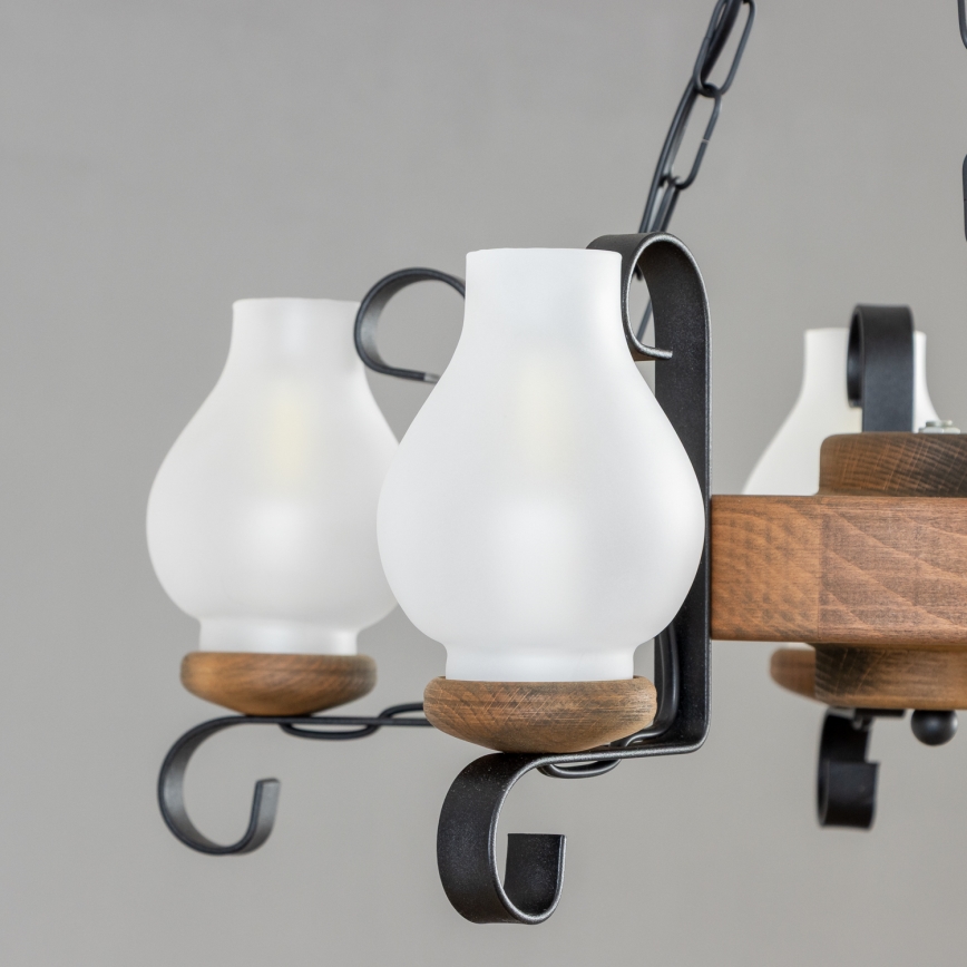 Brilagi - люстра на ланцюгу ROATA 5xE14/40W/230V, діаметр 50 см, з бука