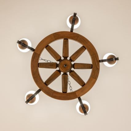 Brilagi - Люстра на ланцюгу ROATA, 5xE14/40W/230V, діаметр 70 см, з буку