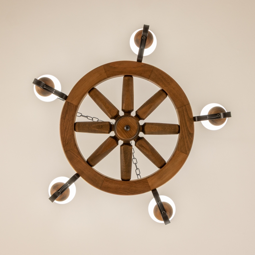 Brilagi - Люстра на ланцюгу ROATA, 5xE14/40W/230V, діаметр 70 см, з буку