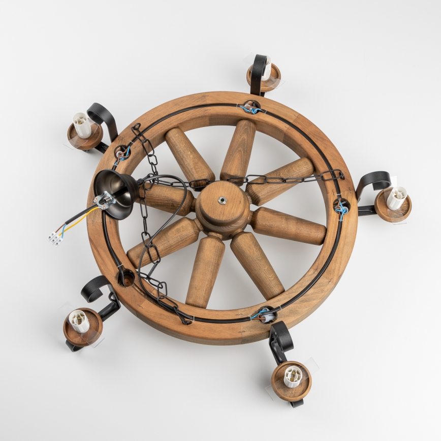 Brilagi - Люстра на ланцюгу ROATA, 5xE14/40W/230V, діаметр 70 см, з буку