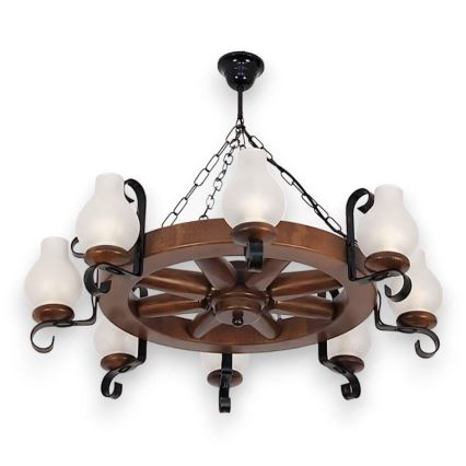 Brilagi - Люстра на ланцюгу ROATA 8xE14/40W/230V бук/волоський горіх