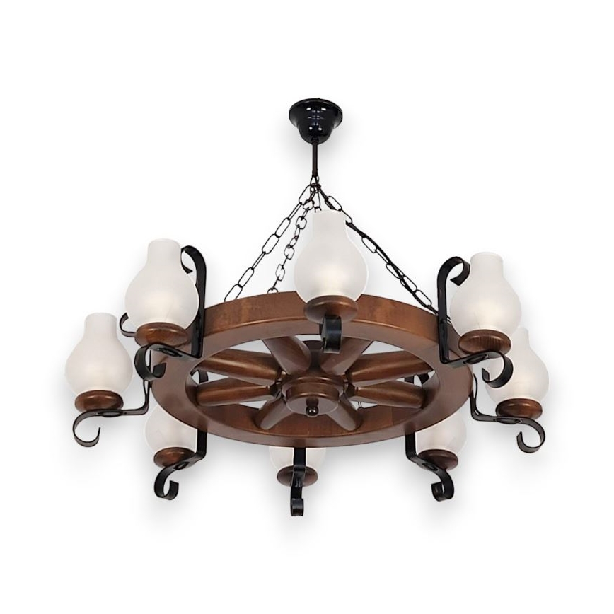 Brilagi - Люстра на ланцюгу ROATA 8xE14/40W/230V бук/волоський горіх