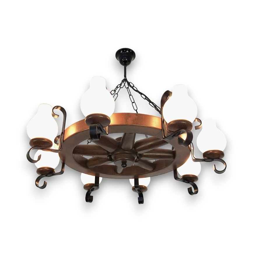 Brilagi - Люстра на ланцюгу ROATA 8xE14/40W/230V бук/волоський горіх