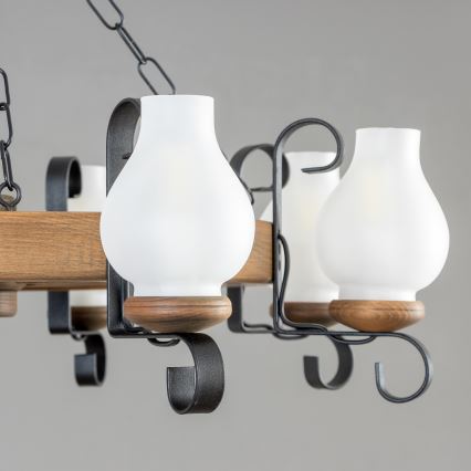 Brilagi - Люстра на ланцюгу ROATA 8xE14/40W/230V, діаметр 70 см, з буку