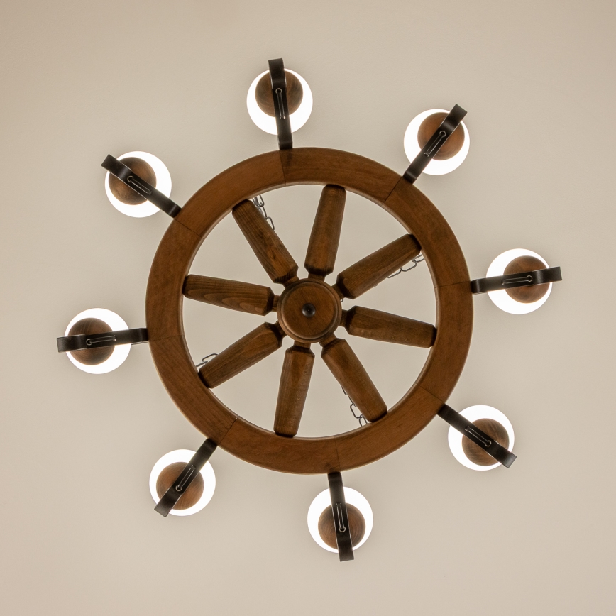 Brilagi - Люстра на ланцюгу ROATA 8xE14/40W/230V, діаметр 70 см, з буку