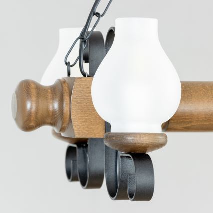 Brilagi - Люстра на ланцюгу RUSTIC 4xE14/40W/230V бук/волоський горіх