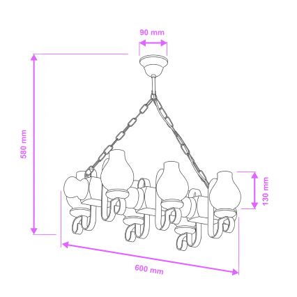 Brilagi - Люстра на ланцюгу RUSTIC 6xE14/40W/230V бук
