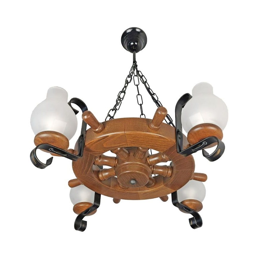 Brilagi - Люстра на ланцюгу TIMONA 4xE14/40W/230V бук/волоський горіх