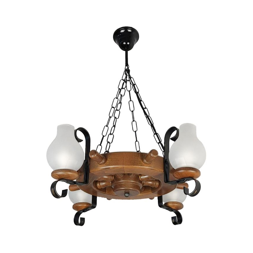 Brilagi - Люстра на ланцюгу TIMONA 4xE14/40W/230V бук/волоський горіх