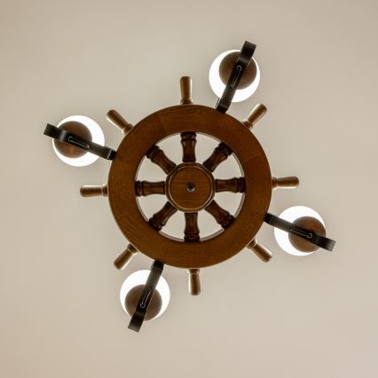 Brilagi - Люстра на ланцюгу TIMONA 4xE14/40W/230V діаметр 50 см бук/горіх