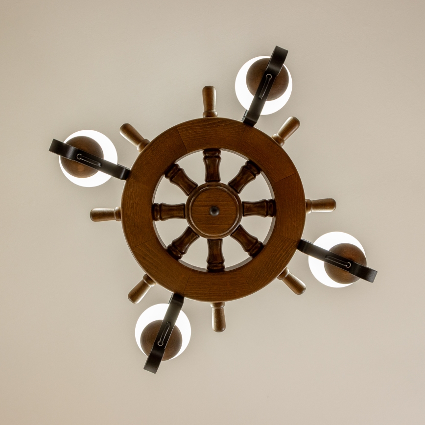 Brilagi - Люстра на ланцюгу TIMONA 4xE14/40W/230V діаметр 50 см бук/горіх