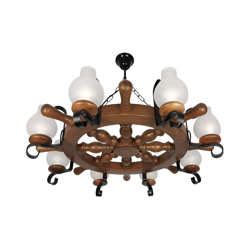 Brilagi - Люстра на ланцюгу TIMONA 8xE14/40W/230V бук/волоський горіх