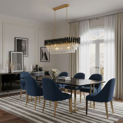 Brilagi - Люстра на ланцюзі ECLIPSE 10xE14/10W/230V 78x28 см чорна/золота