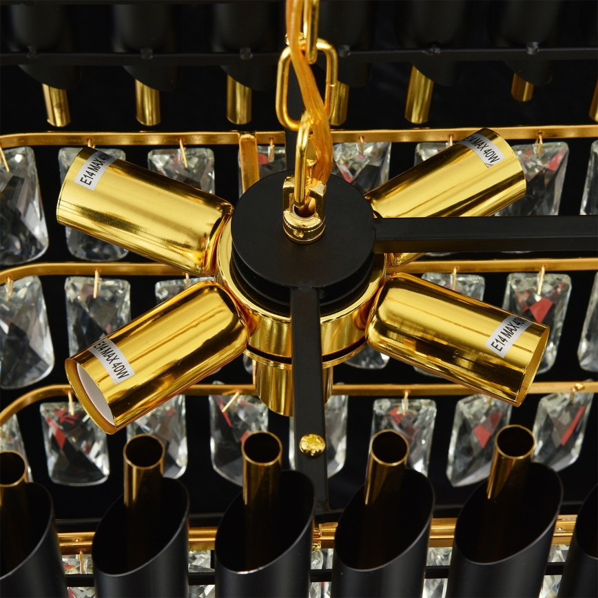 Brilagi - Люстра на ланцюзі ECLIPSE 10xE14/10W/230V 78x28 см чорна/золота