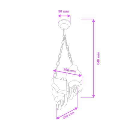Brilagi - Люстра на ланцюзі QUEEN 2xE14/40W/230V бук/венге