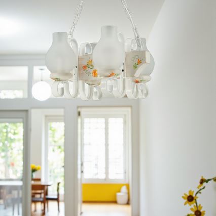 Brilagi - Люстра на ланцюзі QUEEN 4xE14/40W/230V бук/кремова