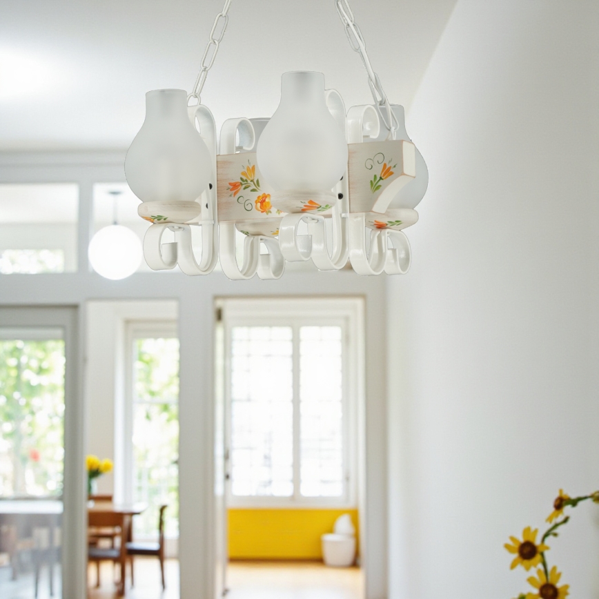 Brilagi - Люстра на ланцюзі QUEEN 4xE14/40W/230V бук/кремова