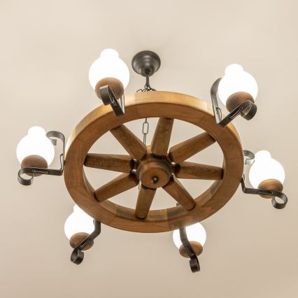 Brilagi - Люстра на ланцюзі ROATA 6xE14/40W/230V діаметр 70 см бук