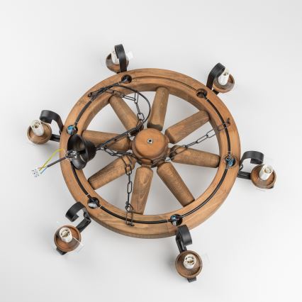 Brilagi - Люстра на ланцюзі ROATA 6xE14/40W/230V діаметр 70 см бук