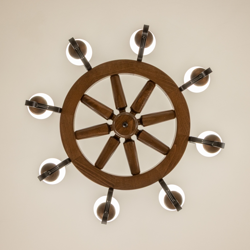 Brilagi - Люстра на ланцюзі ROATA 8xE14/40W/230V Ø 70 см бук/горіх