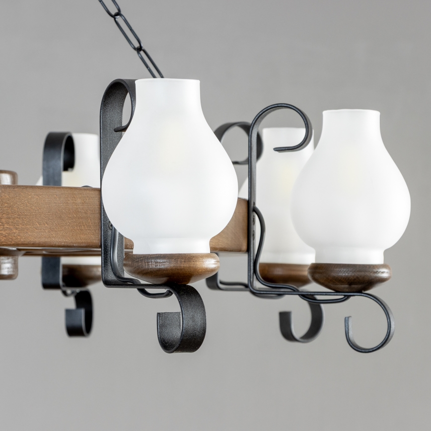 Brilagi - Люстра на ланцюзі ROATA 8xE14/40W/230V Ø 70 см бук/горіх