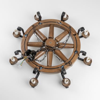 Brilagi - Люстра на ланцюзі ROATA 8xE14/40W/230V Ø 70 см бук/горіх