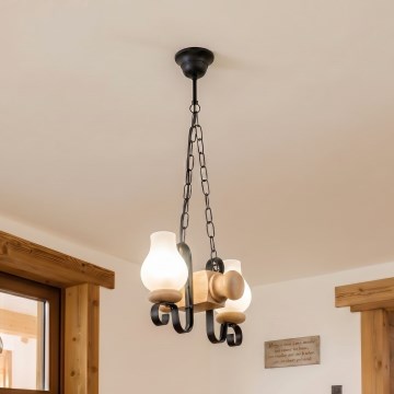 Brilagi - Люстра на ланцюзі RUSTIC 2xE14/40W/230V дуб