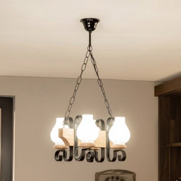 Брілагі - Люстра на ланцюжку КВІН 4xE14/40W/230V дуб