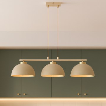 Brilagi - Люстра на подвесном тросе 3xE27/60W/230V бежевая/золотая