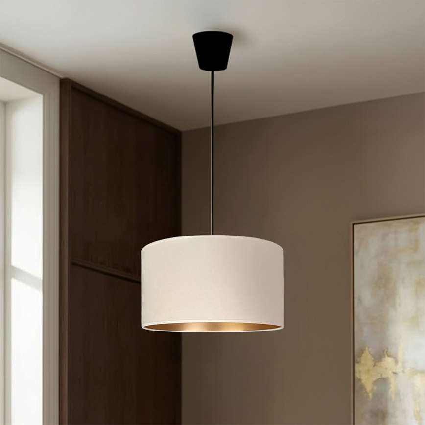 Брілагі - Люстра на шнурі ВЕЛЬВЕТ 1xE27/60W/230V Ø 40 см кремова/золота