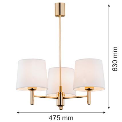 Brilagi - Люстра на штанге MONTE 3xE27/15W/230V кремовая/золотая