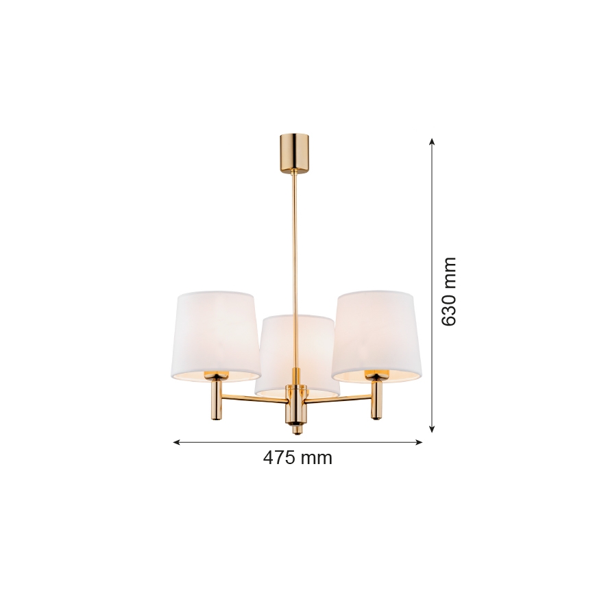 Brilagi - Люстра на штанге MONTE 3xE27/15W/230V кремовая/золотая