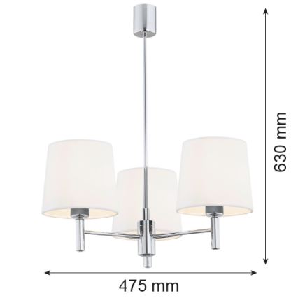 Brilagi - Люстра на штанге MONTE 3xE27/15W/230V кремовый/глянцевый хром