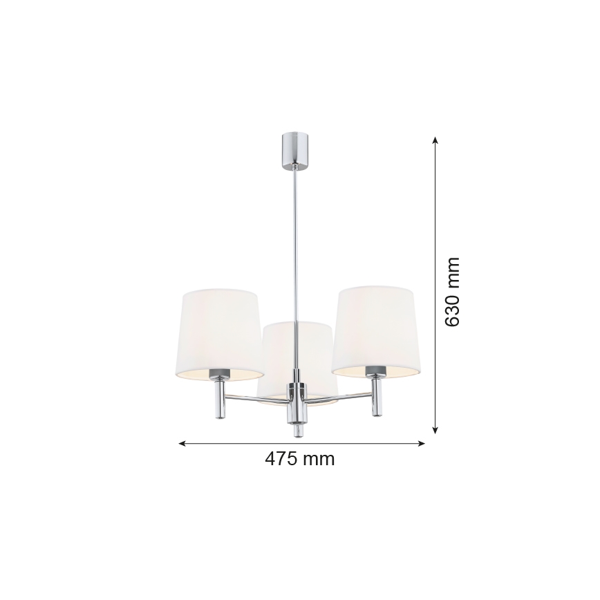 Brilagi - Люстра на штанге MONTE 3xE27/15W/230V кремовый/глянцевый хром