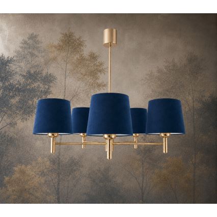 Brilagi - Люстра на штанге MONTE 5xE27/15Вт/230В синяя/золотая