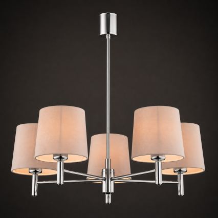 BRILAGI - Люстра на штанге MONTE 5xE27/60W/230V бежевый/полированный хром