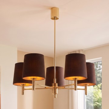BRILAGI - Люстра на штанге MONTE 5xE27/60W/230V коричневая/золотая