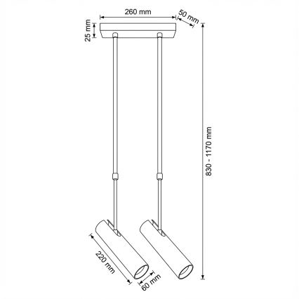 Brilagi - Люстра на штанге SELE 2xGU10/30W/230V бежевая