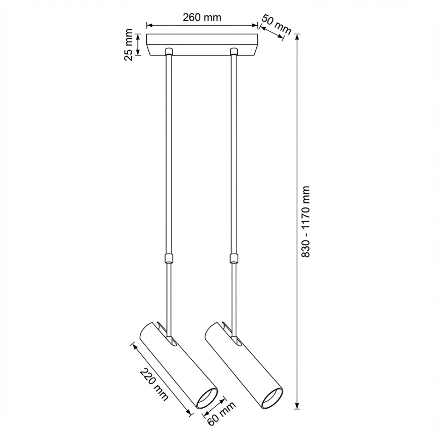 Brilagi - Люстра на штанге SELE 2xGU10/30W/230V бежевая