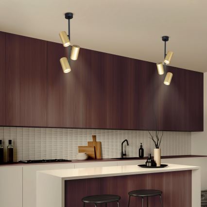 Brilagi - Люстра на штанге SELE VERTICAL 3xGU10/30W/230V черный/золотистый