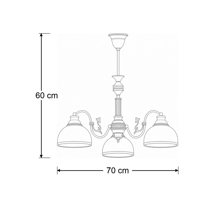 BRILAGI - Люстра на штанге TAURUS 3xE27/15W/230V, диаметр 70 см, бронза