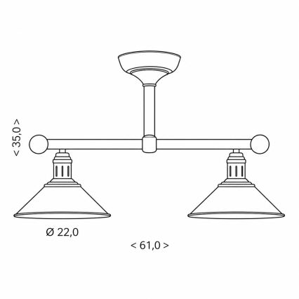 BRILAGI - Люстра на штанзі FORGE 2xE27/60W/230V мідна/патина