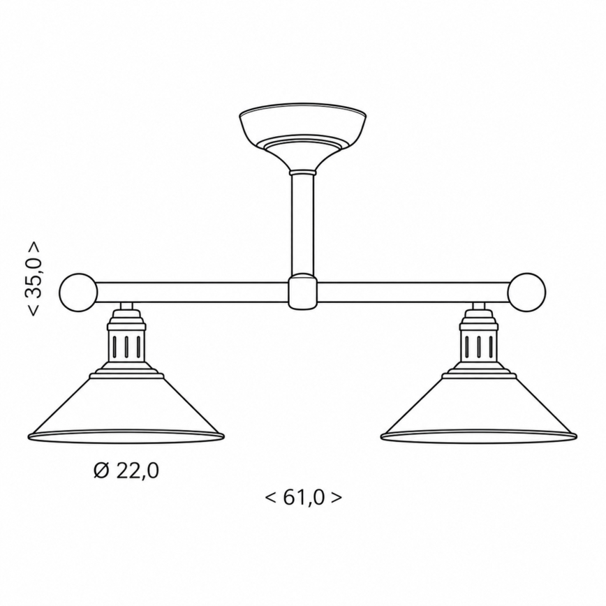 BRILAGI - Люстра на штанзі FORGE 2xE27/60W/230V мідна/патина