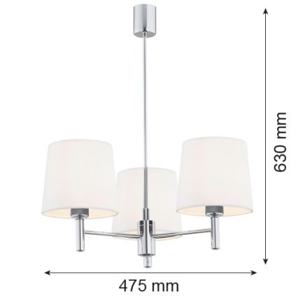 BRILAGI - Люстра на штанзі MONTE 3xE27/60W/230V кремова/блискучий хром