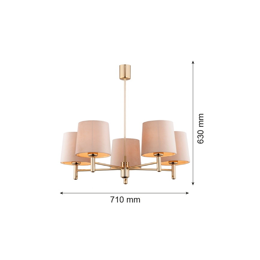 Brilagi - Люстра на штанзі MONTE 5xE27/15W/230V бежева/золота