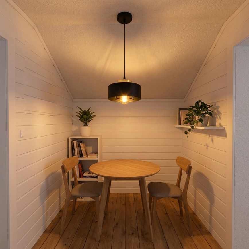 Brilagi - Люстра на тросе, 1xE27/60W/230V, Ø 20 см, черная/золотая