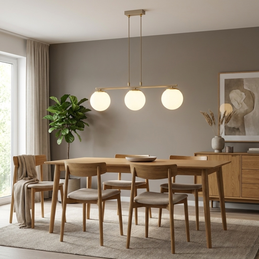 Brilagi - Люстра на тросе 3xE27/60W/230V бежево-золотая