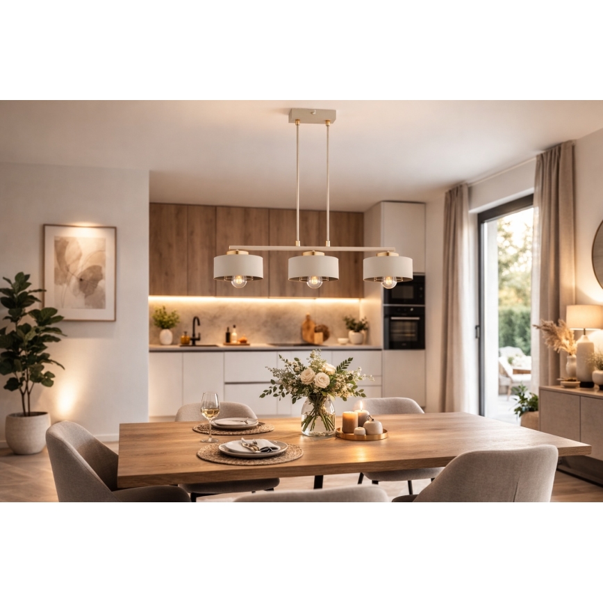 Brilagi - Люстра на тросе 3xE27/60W/230V бежевый/золотой