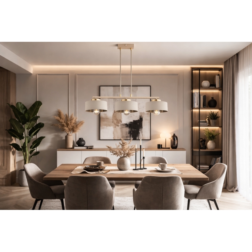 Brilagi - Люстра на тросе 3xE27/60W/230V бежевый/золотой